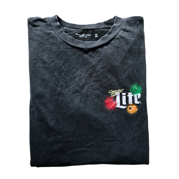 Abercrombie & Fitch Miller Beer Holiday Lites Christmas T-shirt Distressed XXL - Picture 2 of 6